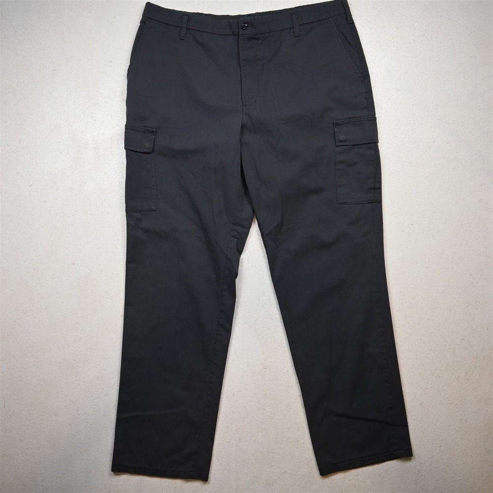 Aramark‎ 38x32 Blue Gray Stretch Waistband Straight Cargo Mens Pants